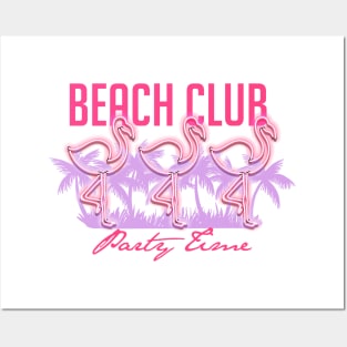 Beach Club Party Time Posters and Art